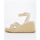 V By Very Cross Strap Mid Wedge Sandal