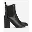 Barbour International Cosmos Leather Heeled Ankle Boot - Black