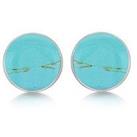The Love Silver Collection Sterling Silver Turquoise 10Mm Round Stud Earrings