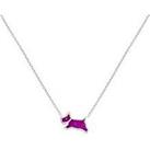 Radley Hay'S Mews Ladies Sterling Silver Pink Coloured Resin Jumping Dog Necklace