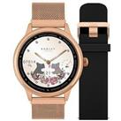 Radley Series 19 Smart Calling Watch With Interchangeable Cobweb Rose Gold Mesh And Black Silicone S
