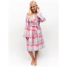 Cyberjammies Pink Check Short Dressing Gown