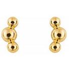 The Love Silver Collection Sterling Silver Trio Ball Gold Plated Stud Earrings