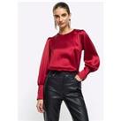 River Island Button Detail Top - Red