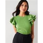 V By Very Ruffle Textured Top