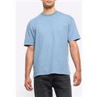 River Island Short Sleeve Oversized Washed T-Shirt - Blue