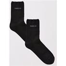 Hugo 2 Pack Fine Rib Sock - Black