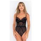 Ivory Rose Lace & Mesh Body In Black