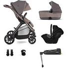 Silver Cross Reef Pushchair - Travel Pack - Car Seat, Base, Cup Holder, Adaptors & First Bed - Earth