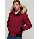 Superdry Everest Faux Fur Hooded Padded Coat - Red