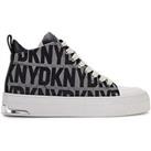 Dkny Yaser - Lace Up Mid Sneaker - Black/White,Chi- Chino