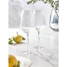 Very Home Ales Set Of 4 Ribbed Wine Glasses