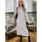 Ax Paris Knitted Midi Dress - Grey