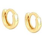 The Love Silver Collection 18Ct Gold Plated Sterling Silver 7Mm Dainty Huggie Hoop Earrings