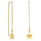 The Love Silver Collection 18Ct Gold Plated Sterling Silver Diamond Cut Star Threader Earrings