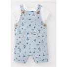 Mini V By Very Baby Boys All Over Print Dungaree And Bodysuit Set