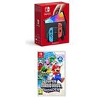 Nintendo Switch Oled Neon Blue/Neon Red Console & Super Mario Bros. Wonder