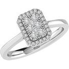 Love Diamond Eliza 9Ct White Gold Lab Grown Emerald Cut 0.33Ct G Vs Diamond Ring
