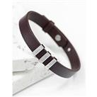 Treat Republic Personalised Men'S Engraved Brown Leather Bracelet