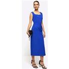 River Island Ruched Bodycon Dress - Bright Blue