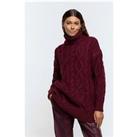 River Island Cable Knit Jumper - Dark Red