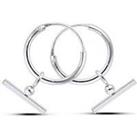The Love Silver Collection Sterling Silver Tbar Hoop Earrings
