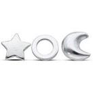 The Love Silver Collection Sterling Silver Moon, Star & Circle Earring Set