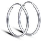 The Love Silver Collection Sterling Silver 25Mm Sleeper Hoop Earrings