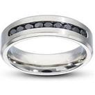 The Love Silver Collection Stainless Steel Black Cubic Zirconia Ring