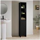 Lloyd Pascal Prisim Tallboy With Open Shelves And Base Cupboard - Black
