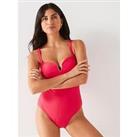 V By Very Shape Enhancing Bandeau Swimsuit - Pink