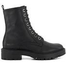 Dune London Press Leather Cleated Hiker Boot - Black