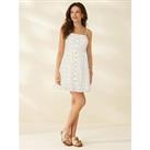 Michelle Keegan Textured Cotton Mini Dress - White