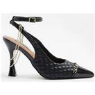 River Island Quilted Court Shoe - Black