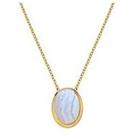 Hot Diamonds Hdxgem Oval Necklace - Blue Lace Agate