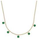 Hot Diamonds Hdxgem Square Necklace - Green Agate