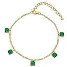 Hot Diamonds Hdxgem Square Bracelet - Green Agate