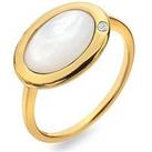 Hot Diamonds Hdxgem Horizontal Oval Ring - Mother Of Pearl