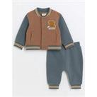 River Island Baby Baby Boy Embroidered Bomber Top Set - Brown