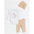 River Island Baby Baby Girls Beige Embroidered All In One Set - Beige