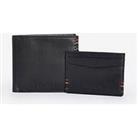 Barbour Cairnwell Leather Wallet & Cardholder Gift Set - Dark Blue