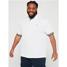 Tommy Hilfiger Big & Tall Monotype Cuff Slim Fit Polo Shirt - White