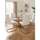 Very Home Valentina Round Dining Table + 6 Velvet Chairs