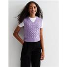 New Look 915 Girls Lilac Cable Knit Vest