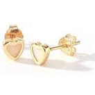 Love Gold Kids 9Ct Yellow Gold Mother Of Pearl 5Mm Heart Stud Earrings