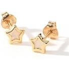 Love Gold Kids 9Ct Yellow Gold Mother Of Pearl 4.5Mm Star Stud Earrings