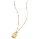 The Love Silver Collection Gold Plated Sterling Silver Cubic Zirconia Padlock Pendant Necklace