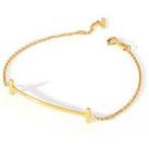 The Love Silver Collection Gold Plated Sterling Silver T Bar Bracelet