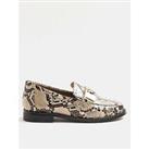 River Island Girls Snake Snaffle Loafers - Brown