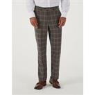 Skopes Ackley Check Tailored Fit Suit Trousers - Brown